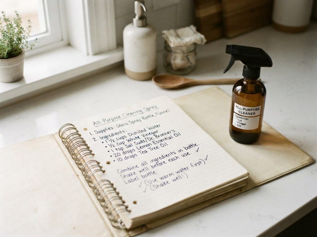 Make a Page for Cleaning Product Recipes