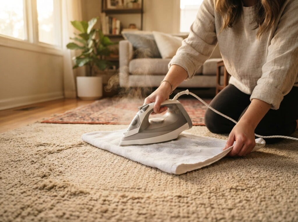 The Iron and Towel Method That Steams Carpet Without a Machine