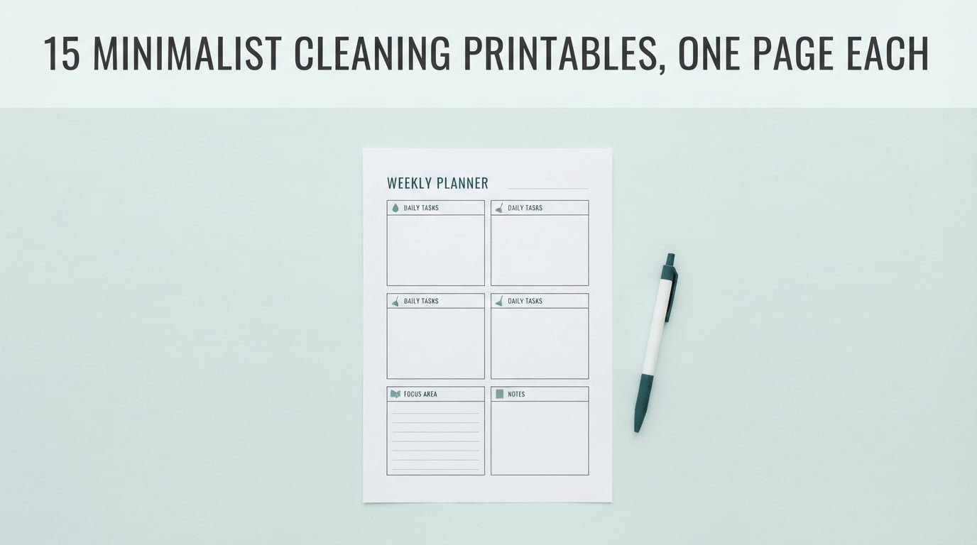 Minimalist Cleaning Printables for a Simple Home System