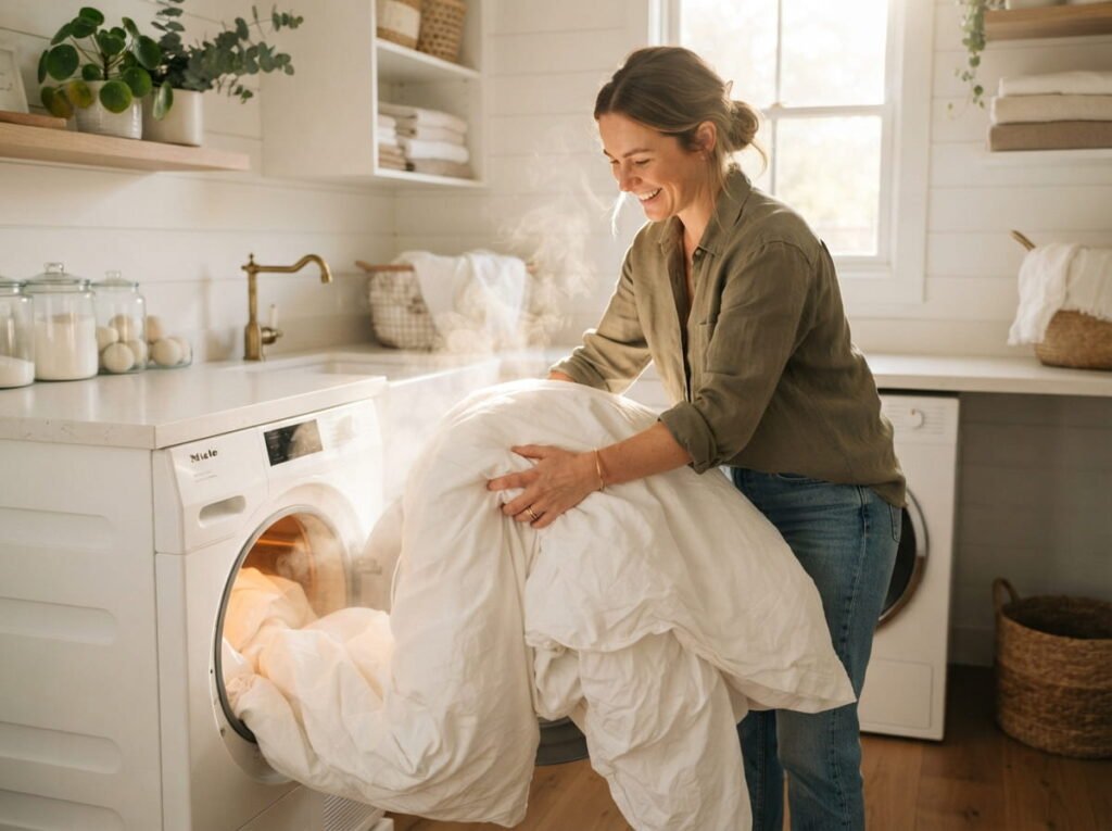 Pulling_fresh_bedding