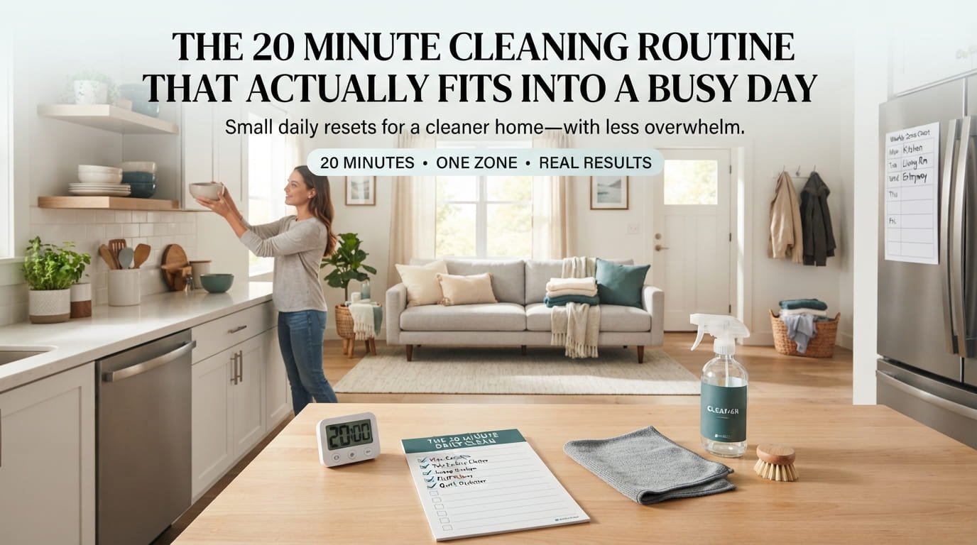 The 20 Minute Cleaning Routine That Actually Fits Into a Busy Day