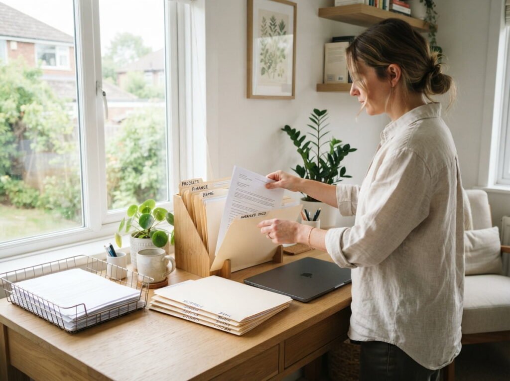 Clearing the Home Office Desk of Paper That's Been There Since Last Year