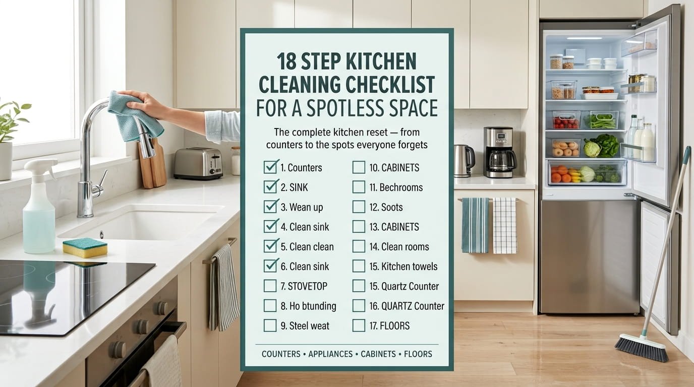 18 Step Kitchen Cleaning Checklist for a Spotless Space