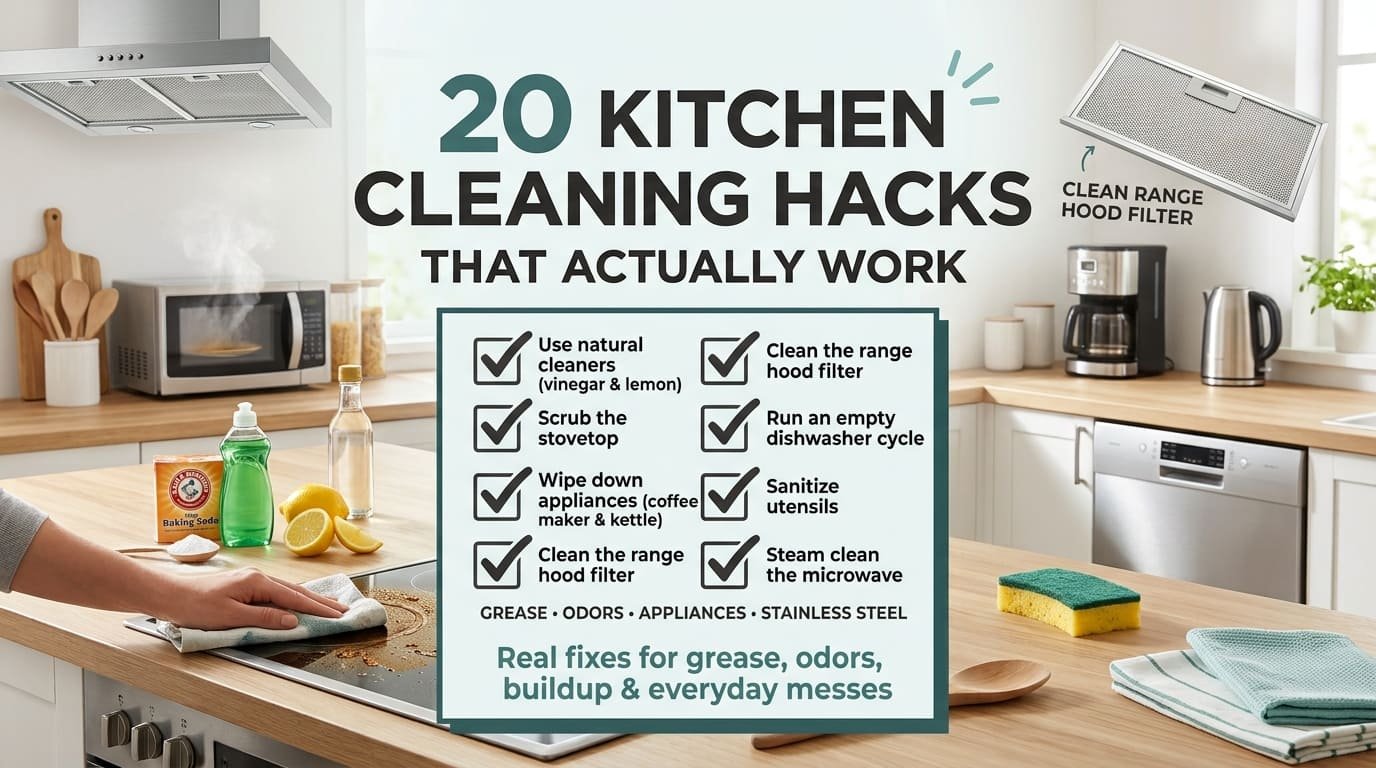 20 Kitchen Cleaning Hacks That Actually Work (Not Just Pinterest Promises)
