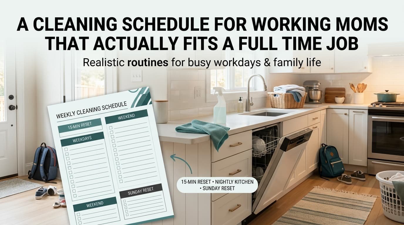 A Cleaning Schedule for Working Moms That Actually Fits a Full Time Job