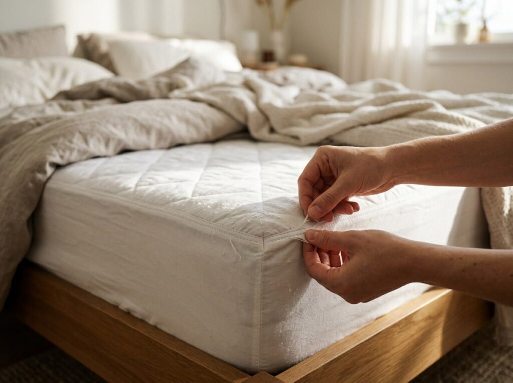 Spot Check the Mattress Cover or Protector While It's Exposed