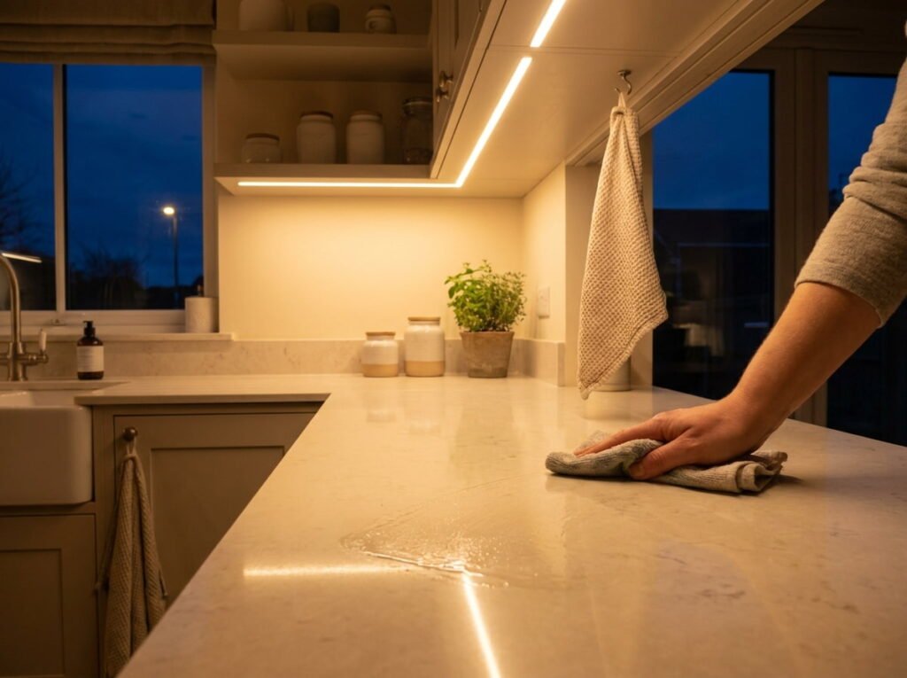 Kitchen Counter at Night