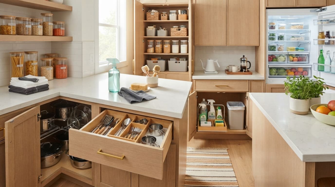 15 Kitchen Cleaning and Organizing Ideas That Actually Work Together