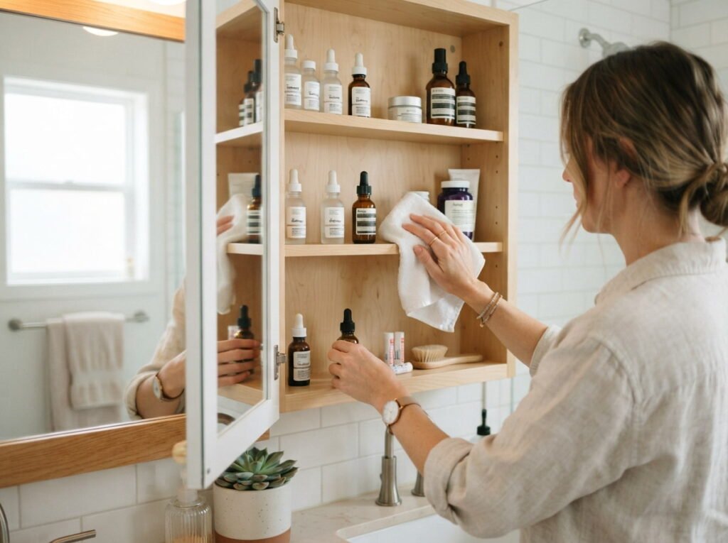 Deep Clean the Inside of Your Medicine Cabinet or Mirror Storage