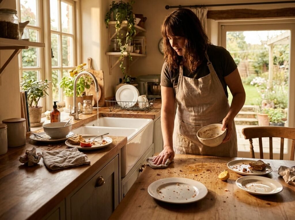 Do Dishes and Wipe Counters Right After Meals, Not Later