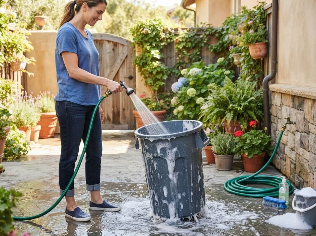 Trash Can Washing