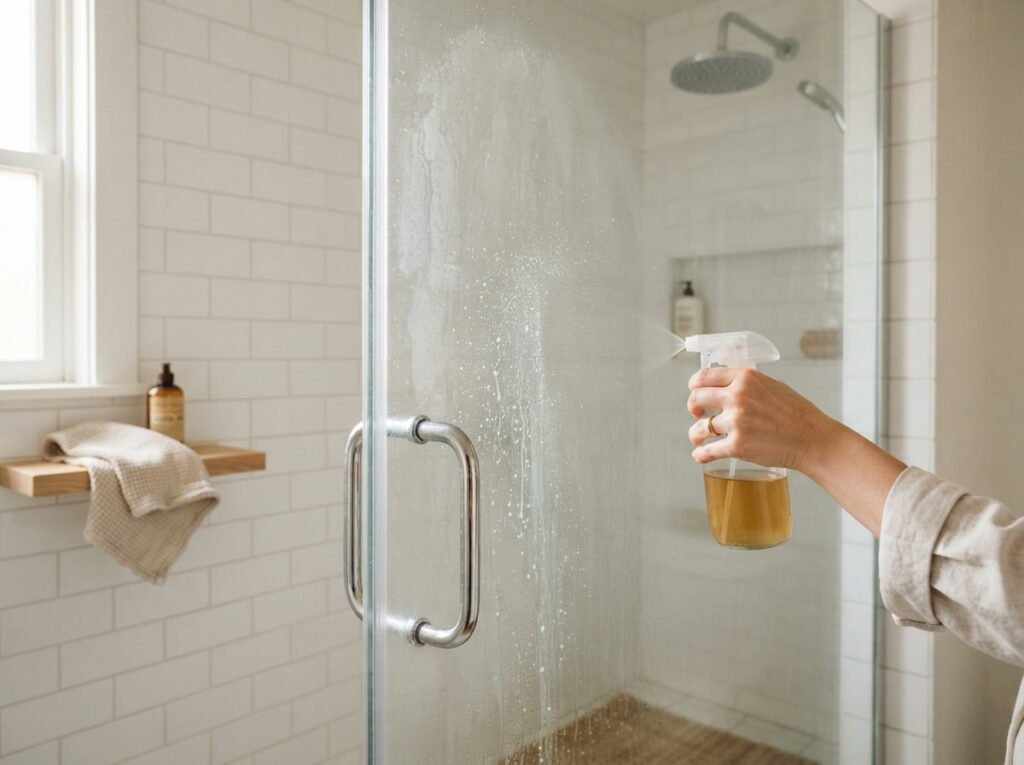 Cleaning a Cloudy Glass Shower Door Without Scratching the Surface