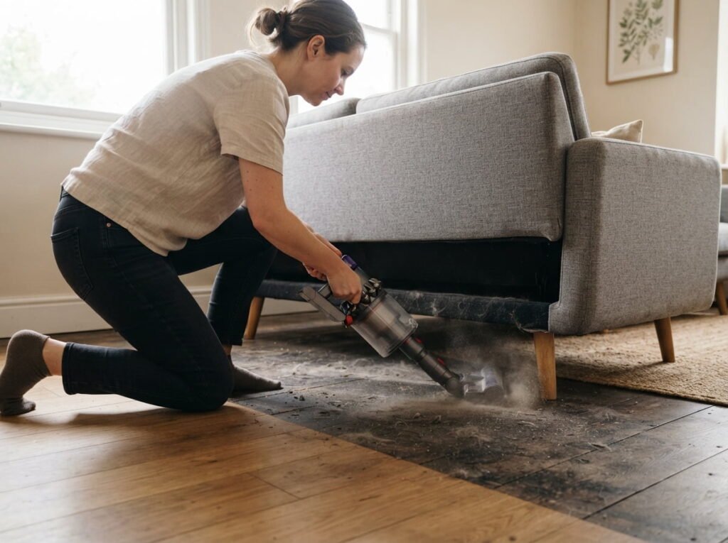 Deep Clean Under Furniture Where Dust Collects All Year