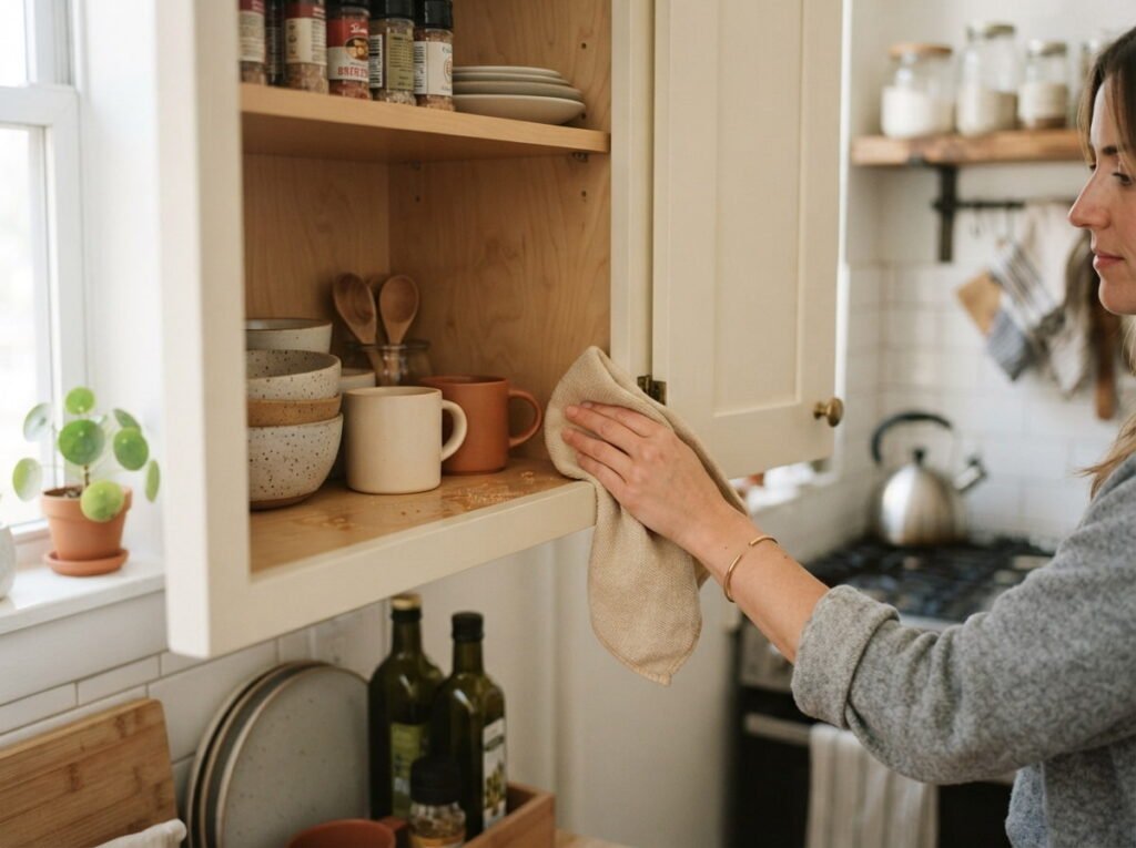 Cleaning Inside Small Cabinets Without Having to Remove Everything at Once