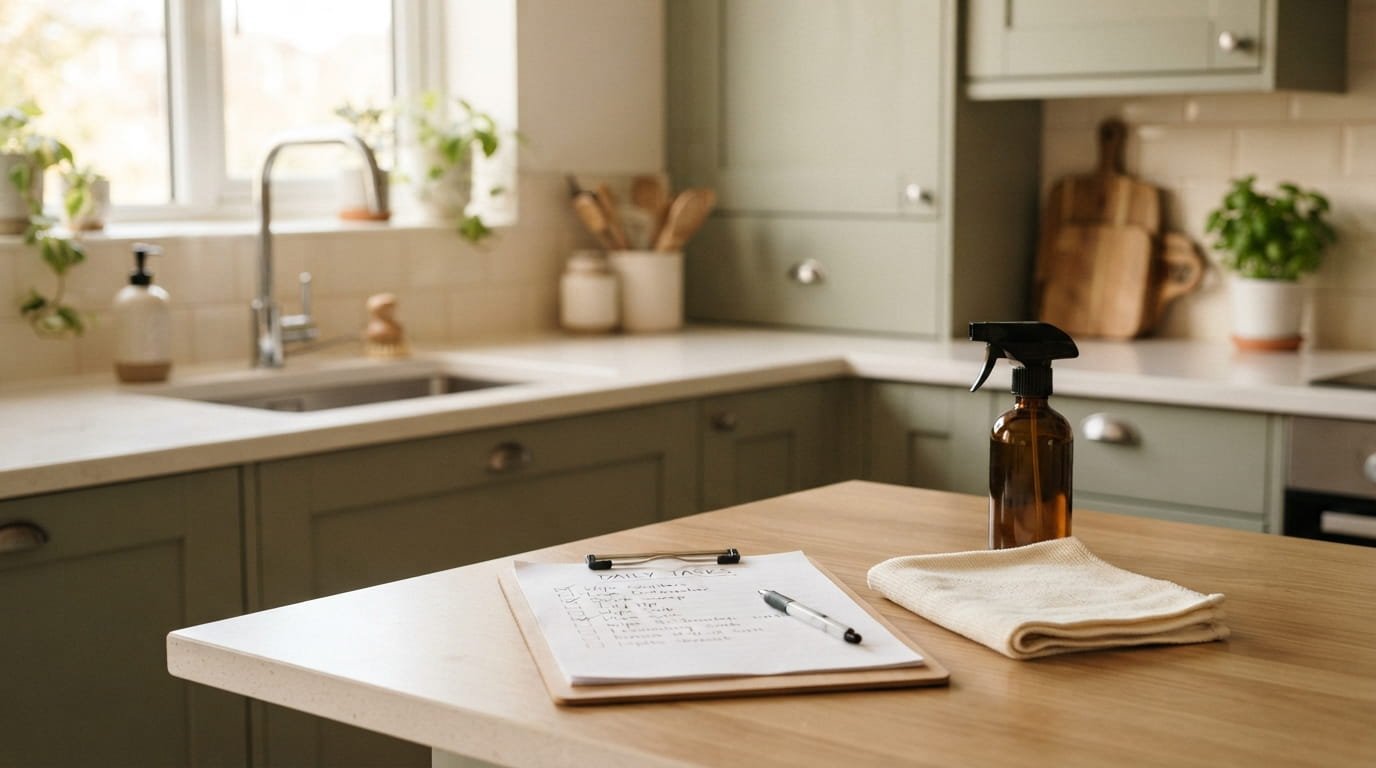 The Daily Cleaning Checklist for Beginners That Actually Fits Real Life