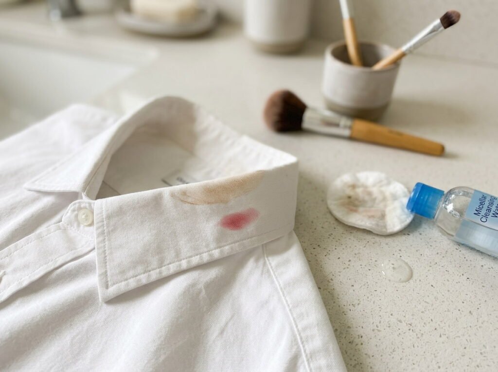 Makeup and lipstick stains