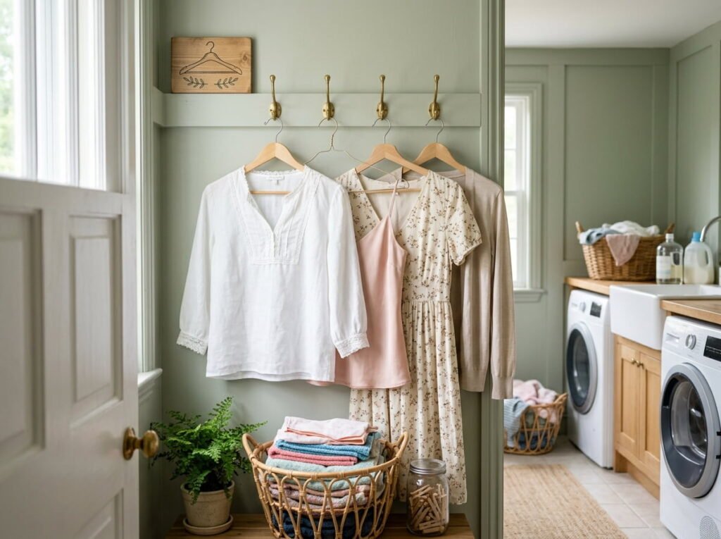 Hooks Near the Door for Items That Shouldn't Go in the Wash at All
