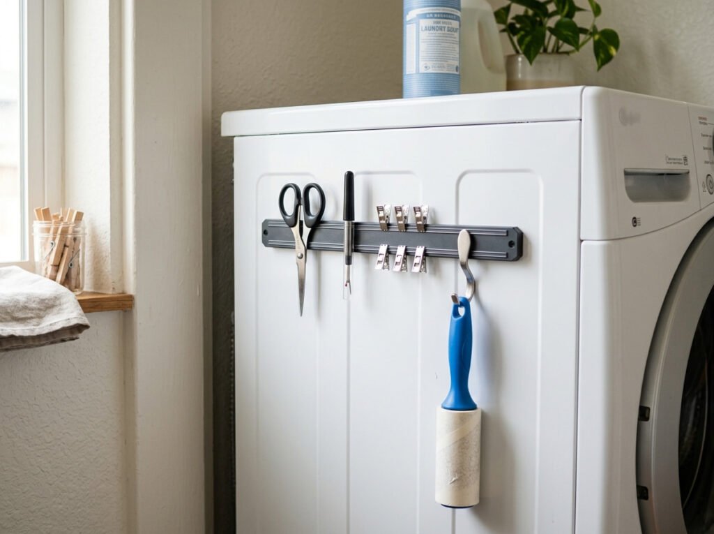 Magnetic strip on the side of the washer
