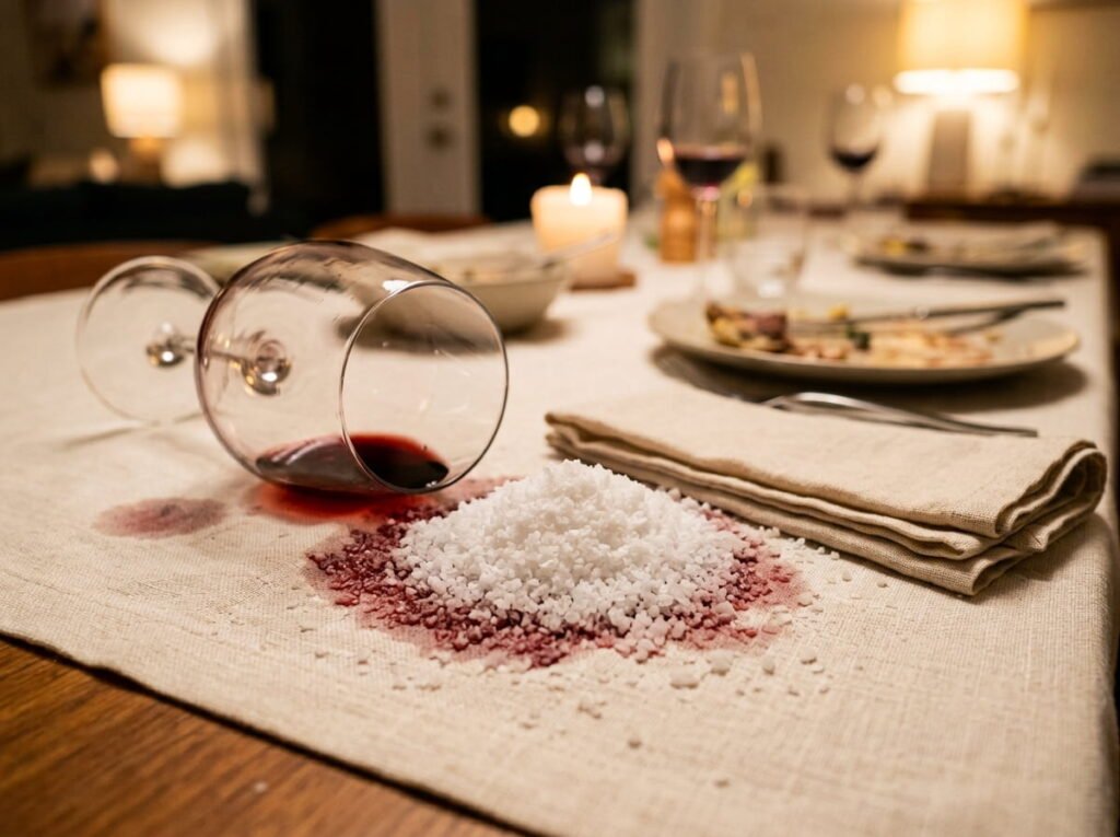 Red wine while still wet